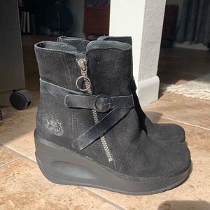 Fly London - suede platform booties size 8